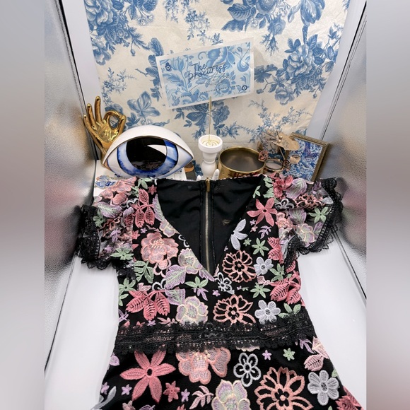 🆕 BRONX & BANCO 🧿NWOT Camille Floral Embroidered Tiered Midi Dress, Sz S / US4 - Picture 2 of 16